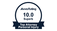 Avvo Rating 10.0 Top Attorney Personal Injury Award